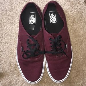 Maroon lace up vans